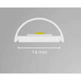 Buigbaar LED strip profiel 2 meter met half ronde opaal cover 14ALU - 2 mm x 14,4 mm