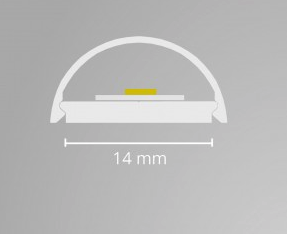 Buigbaar LED strip profiel 2 meter met half ronde opaal cover 14ALU - 2 mm x 14,4 mm