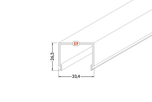 LED profiel 2 meter met afdekking 33,40 mm x 33,40 mm - PN33ALU.C3 - 2 meter