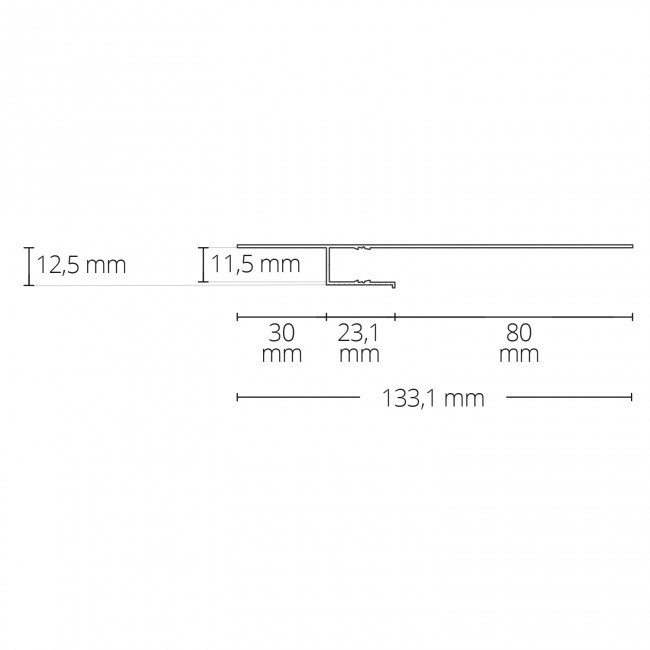 LED gips profiel 2 meter 133,10 mm x 12,50 mm GIPS13ALU