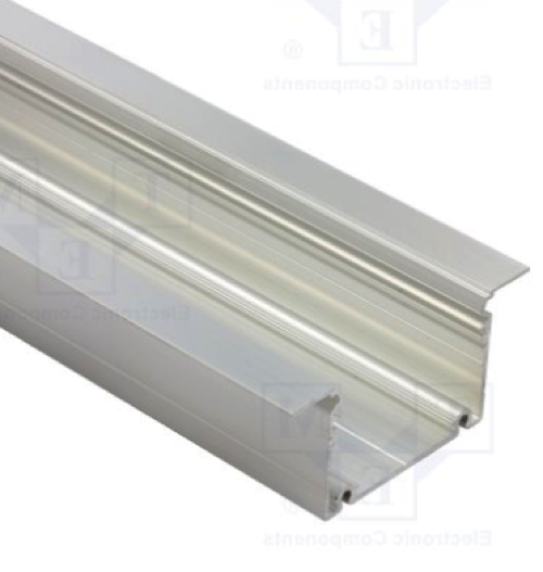 Verzonken LED strip profiel 2 meter met cover 77 mm x 36 mm - XL70ALU