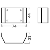 Verzonken LED strip profiel 2 meter met cover 77 mm x 36 mm - XL70ALU