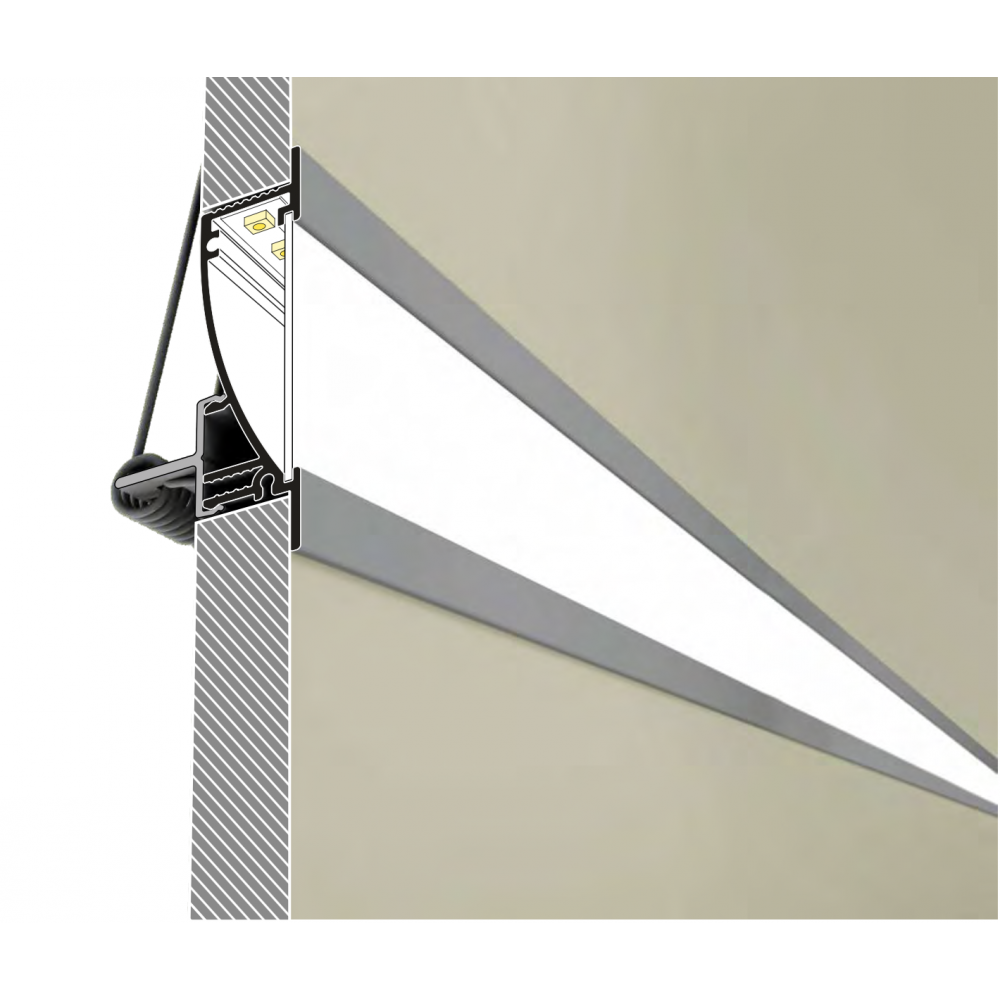 Verzonken LED strip profiel  3 meter 53 mm x 13,5 mm F8ALU