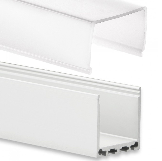 Sample LED strip profiel PN6V2-WIT - afdekking naar keuze