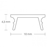 Extra 6 meter Losse LED strip profiel cover - Opaal - SLIM08ALU / SLIM08ZWART