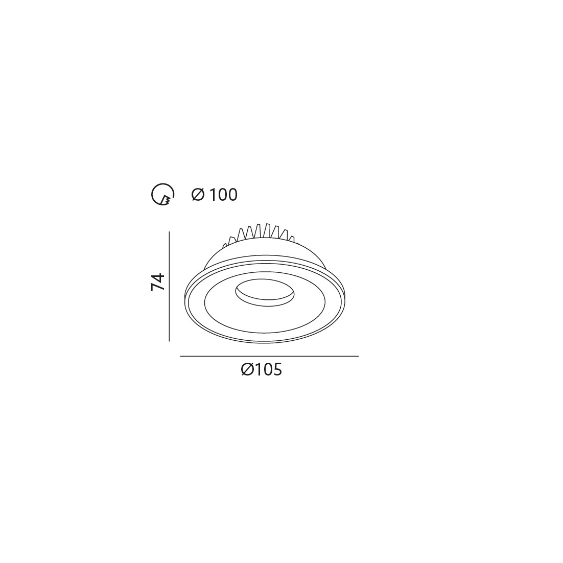 LED inbouwspot - kantelbaar - 10W 3000k warm wit - 1804WIT10WINBOUW