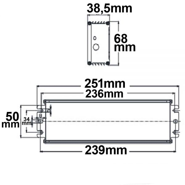 Dimbare 48 volt LED driver 250 Watt IP67 - 0 -10 volt dimbaar