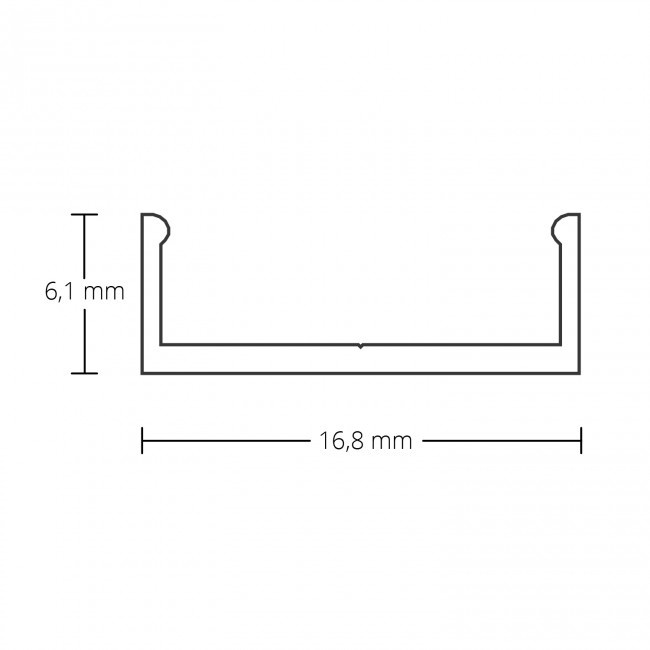Plat montageprofiel voor LED profielen - 10 centimeter - PLATMONTAGEPROFIEL10.1