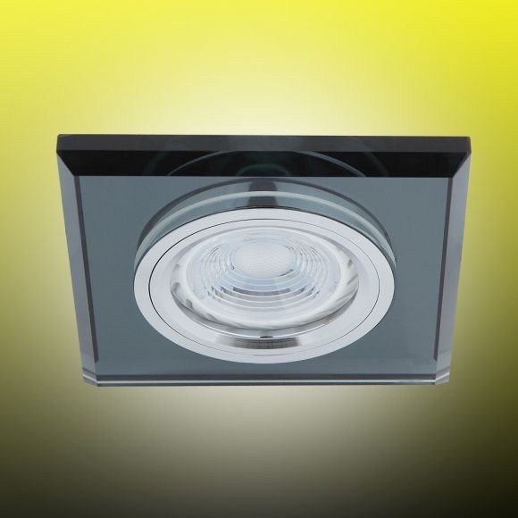 Kantelbare luxe LED spot behuizing - OH51 transparant zwart met zilver
