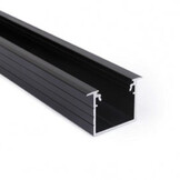 Zwart LED inbouw profiel 2 meter met cover 30mm X 20,4mm - 20INBOUW-ZWART