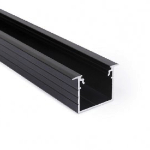 Zwart LED inbouw profiel 2 meter met afdekking 30mm X 20,4mm - 20INBOUW-ZWART