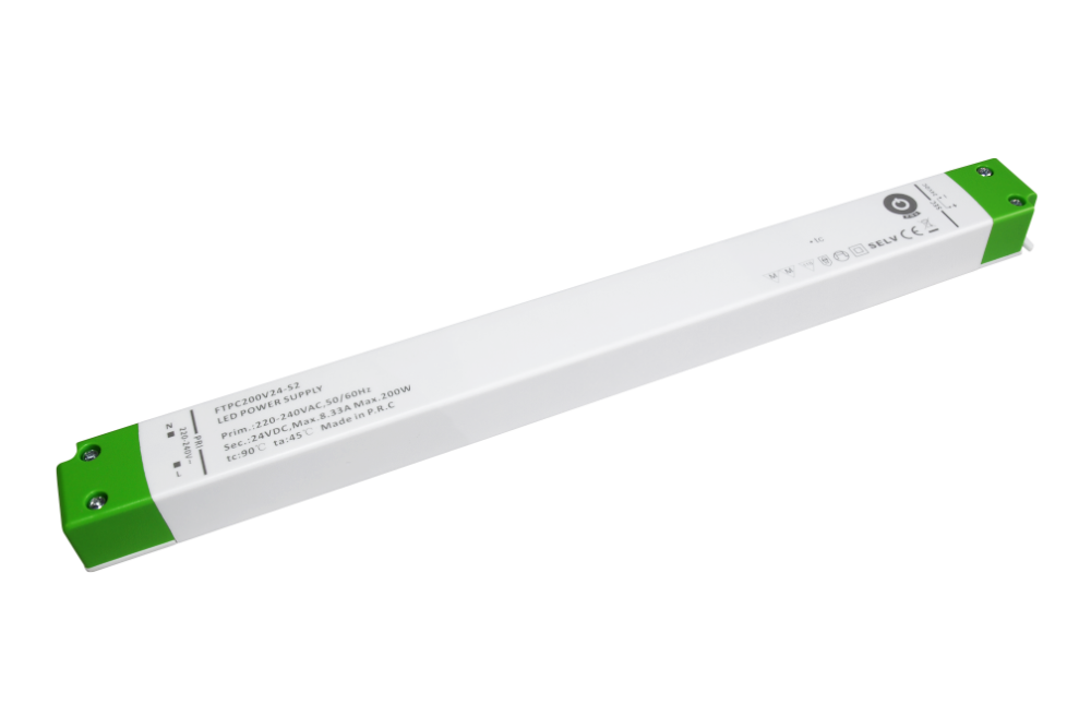SLIM LED driver 200 watt 24 volt 8,33 Ampère - IP20 - compact - FTPC200V24-S