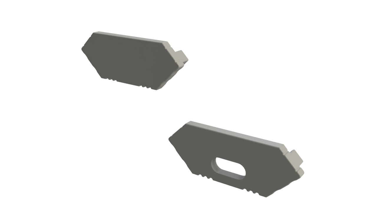 Eindkap LED strip profiel zonder kabeldoorvoer C28ALU