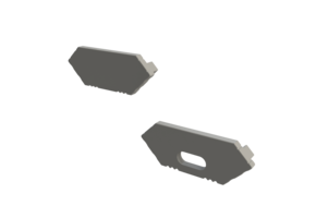 Eindkap LED strip profiel met kabeldoorvoer C28ALU