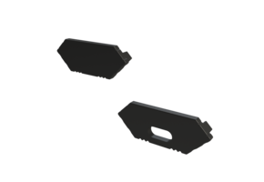 Eindkap LED strip profiel met kabeldoorvoer C28ZWART