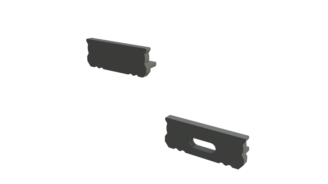 Eindkapje met kabeldoorvoer voor P1-ZWART