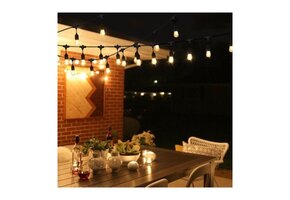 Koppelbare LED feestverlichting 10 meter lang met 20 lichtpunten E27 - prikkabel