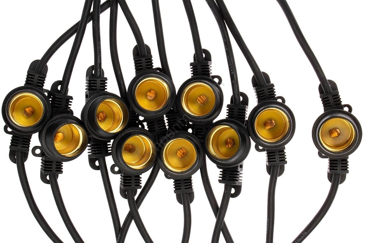 Koppelbare LED feestverlichting 10 meter lang met 20 lichtpunten E27 - prikkabel