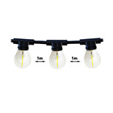 Koppelbare LED feestverlichting 20 meter lang met 20 lichtpunten E27 - prikkabel
