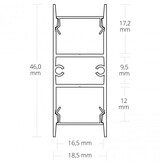 LED strip profiel Up Down - 2 meter met cover 46 mm x 18.5 mm - VA2 ALU