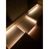 Waterdichte COB LED strip warm wit 9W 1020LM 480LED p/m 24VDC IP68 3000K - 5 meter