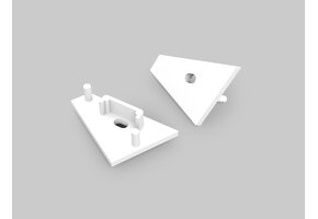 CORNER14 EE7F/TY eindkap met kabeldoorvoer - Wit