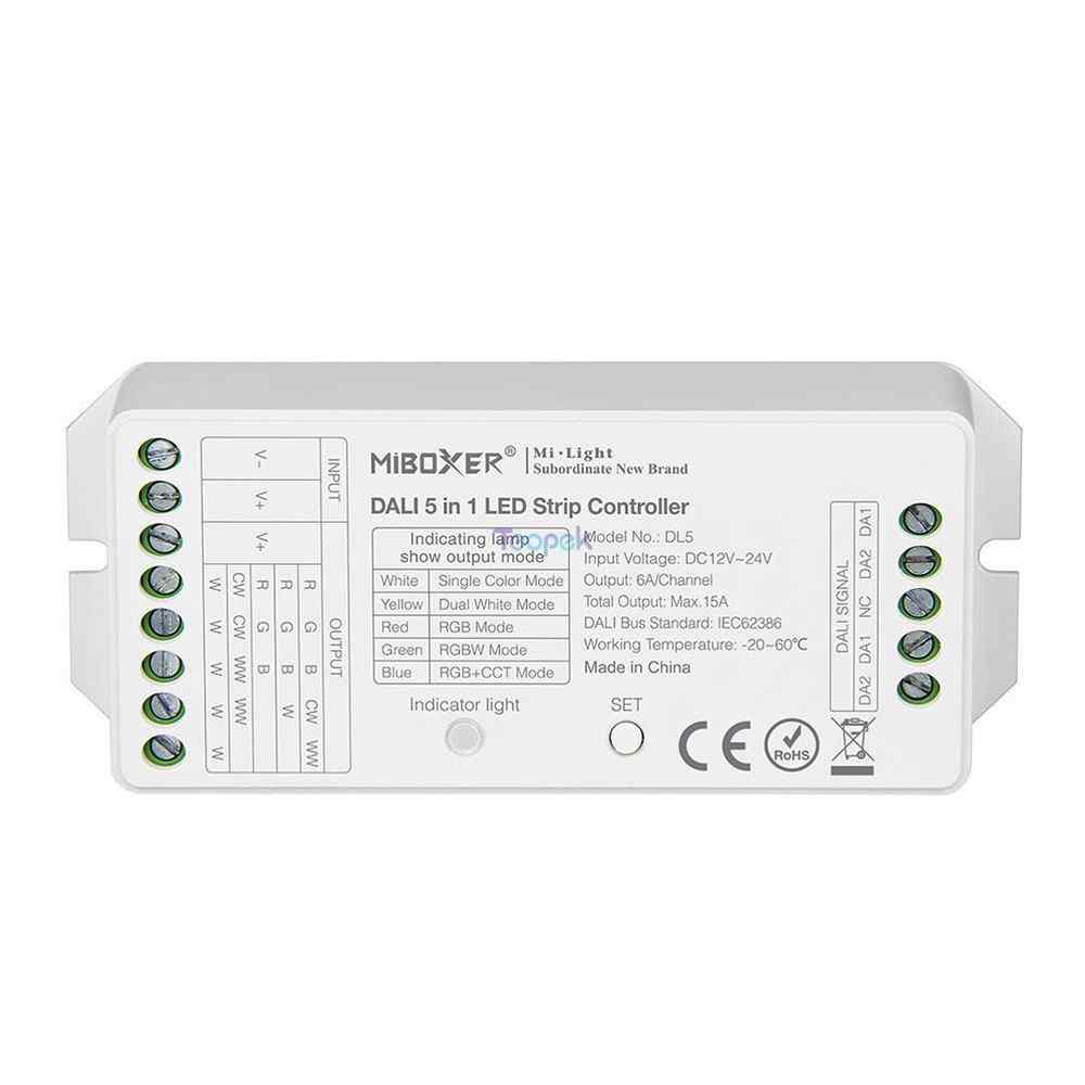 Dimbare LED controller 5 in 1 LED strip controller - Miboxer LS2