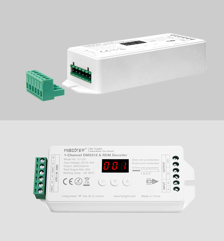 DMX Controller 512 4-Kanaal 12-24V MiBOXER D1-CX