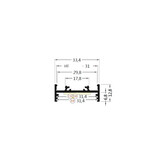VARIO30-01 ACDE-9/TY LED profiel - Geanodiseerd aluminium - afdekking naar keuze
