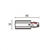 3- fase rail aansluitstuk- wit - rechts LG62000021W