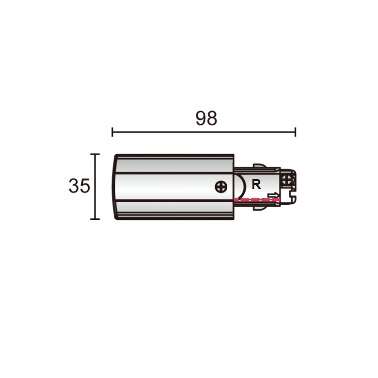 3- fase rail aansluitstuk- wit - links LG62000022W