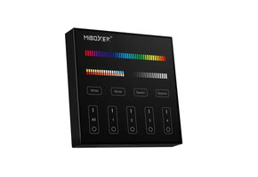 LED wanddimmer zwart B4-B Miboxer - Draadloos 4 zone (RGB+CCT)