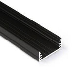 WIDE24 G/W breed LED opbouwprofiel - 32 x 11mm - Zwart - afdekking naar keuze