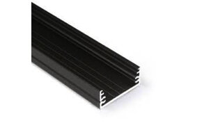 Zwart WIDE24 G/W breed LED opbouwprofiel - 32 x 11mm - Zwart - afdekking naar keuze