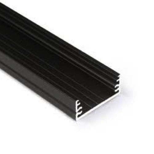 WIDE24 G/W breed LED opbouwprofiel - 32 x 11mm - Zwart - afdekking naar keuze