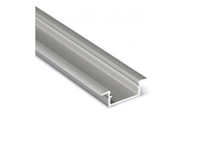 BEGTIN12 J/S LED inbouwprofiel - Geanodiseerd aluminium - afdekking naar keuze