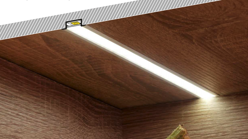 BEGTIN12 J/S LED inbouwprofiel - Geanodiseerd aluminium - afdekking naar keuze