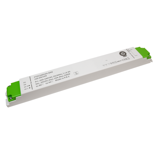 SLIM DALI LED voeding 240 watt 24 volt 10 Ampère - IP20 - compact - FTPC240V24-DA