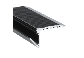 Zwart LED trapprofiel - UP-BOLD12 K ZWART - slijtvaste opaal klikafdekking