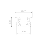 Mini inbouw LED rails vierkante vitrine trackrail - MD3 ZWART INBOUW