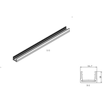 Mini inbouw LED rails vierkante vitrine trackrail - MD3 ZWART INBOUW
