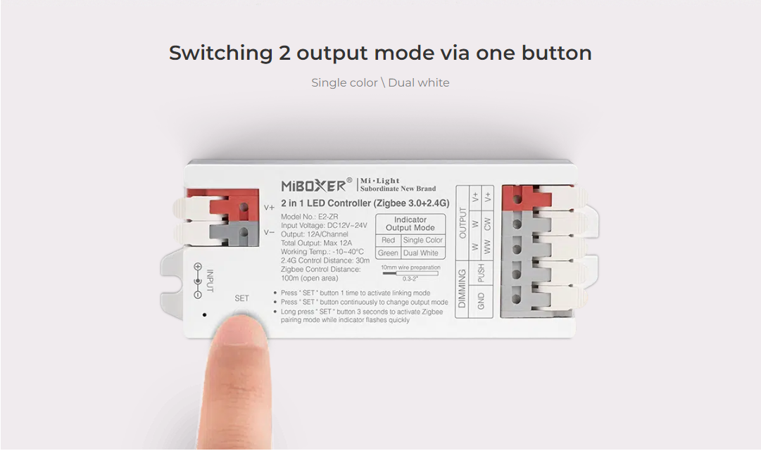 Professionele Zigbee + 2,4ghz 2 in 1 LED controller E2-ZR