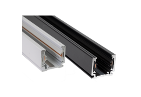 1-fase track rail - 1 meter - zwart