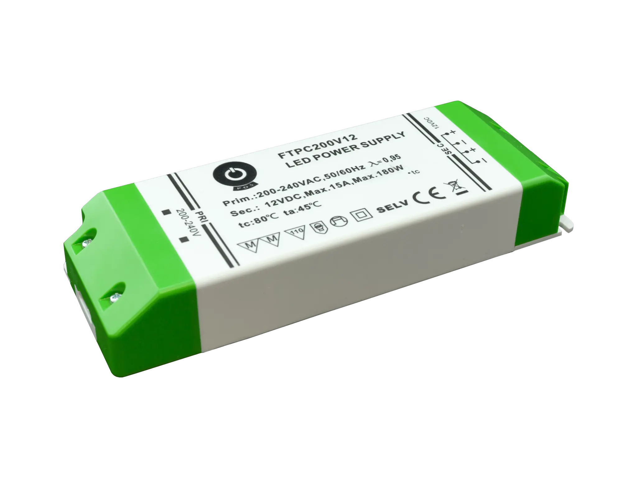 LED driver 200 watt 24 volt 8,8 Ampère - IP20 - compact - FTPC200V24