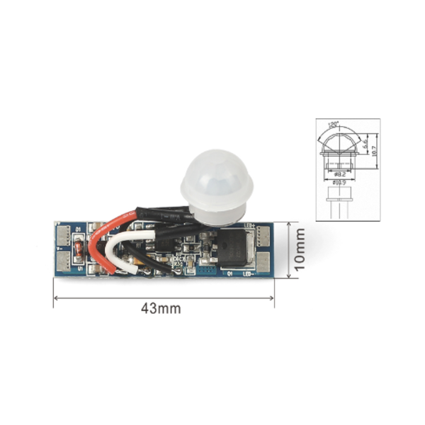 Instelbare LED strip profiel PIR sensor instelbaar - SPIR002T