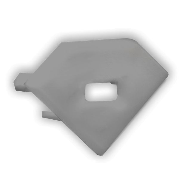 PO23V2 eindkap met kabeldoorvoer - Geanodiseerd aluminium
