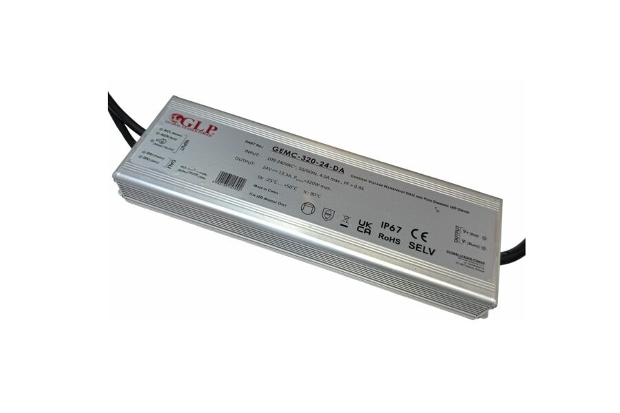DALI LED voeding 320 watt 24 volt 13,3 Ampère - IP67 - compact - GEMC-320-24-DA