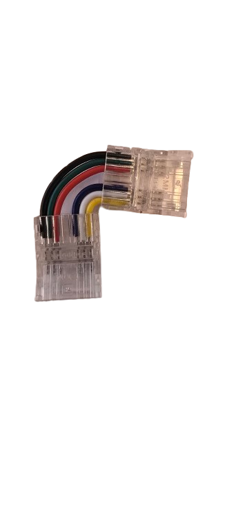 Hoek COB connector RGBCCT 90 graden - soldeervrije connector - IP20