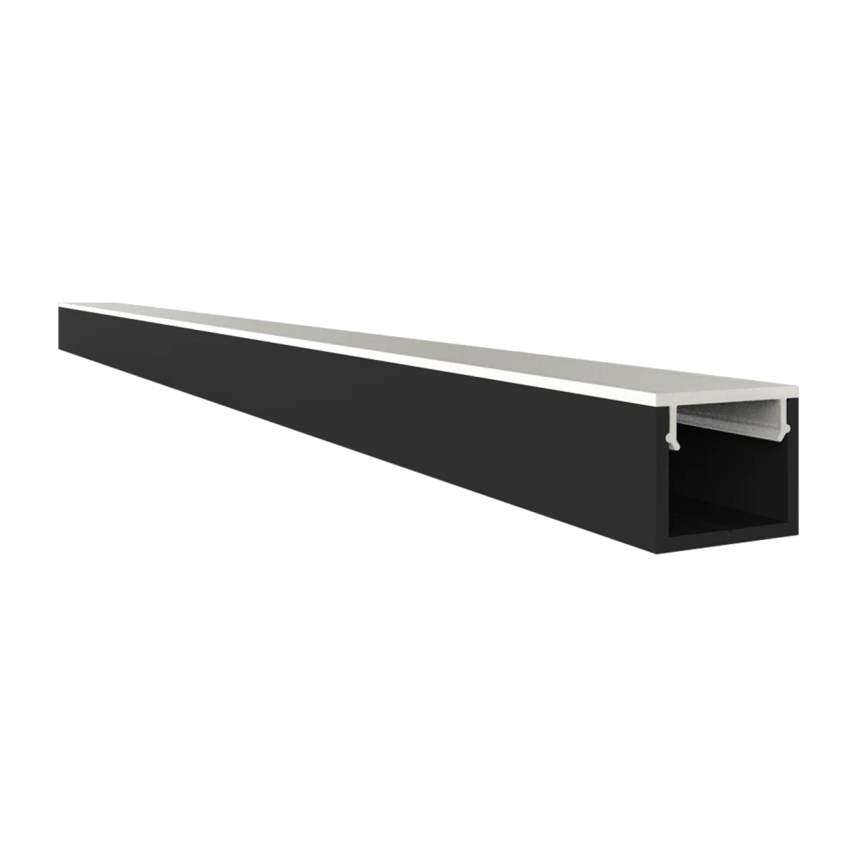Zwart SLIM LED profiel met klikafdekking 10 mm x 8 mm - SLIM308ZWART