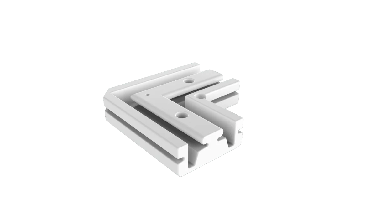 LED strip profiel 90 graden binnenhoek verbinder XL306ALU, XL306WIT, XL306ZWART serie verbindingsstuk hoek - inclusief schroeven